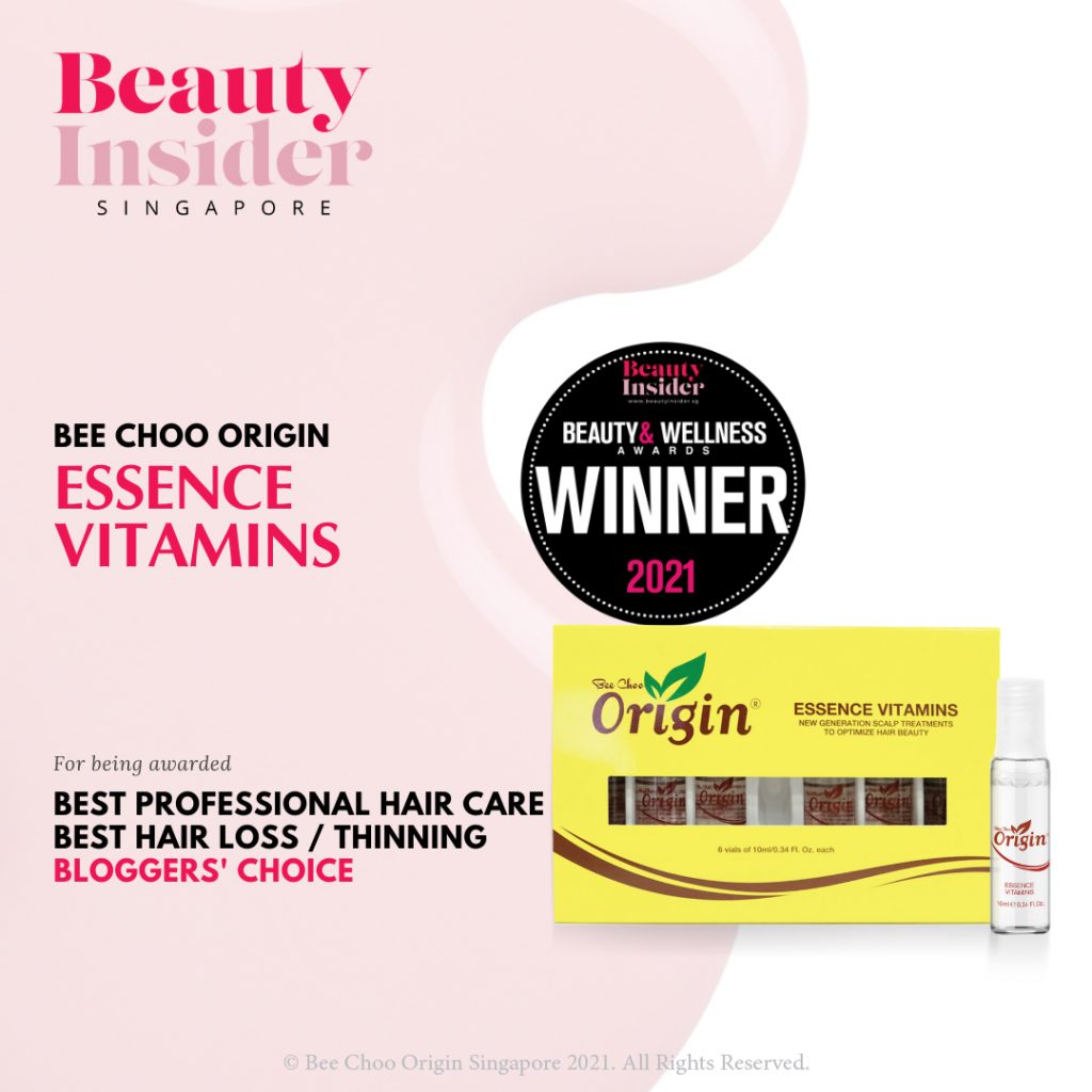 Beauty Insider Award 2021 Best Professional Hair Care - Best Hair Loss / Thinning | Essence Vitamin 1 Beauty Insider Award 2021 Best Professional Hair Care | Bee Choo Origin