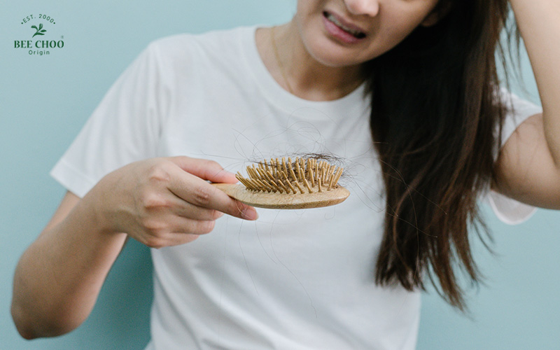 How Stress-Induced Hair Loss Happens and What You Can Do About It 3 Hair loss on a brush from stress.